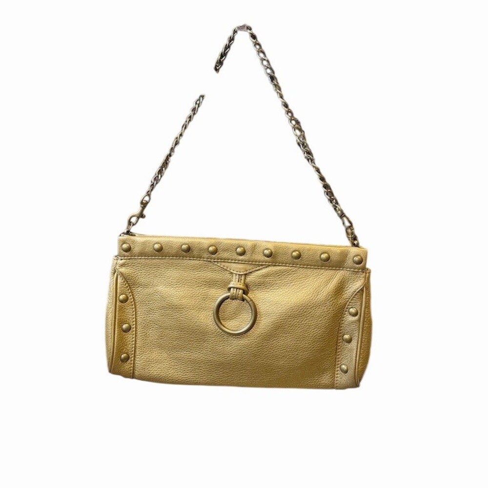 HOBO International Gold Metallic Studded Chain Strap Clutch Bag